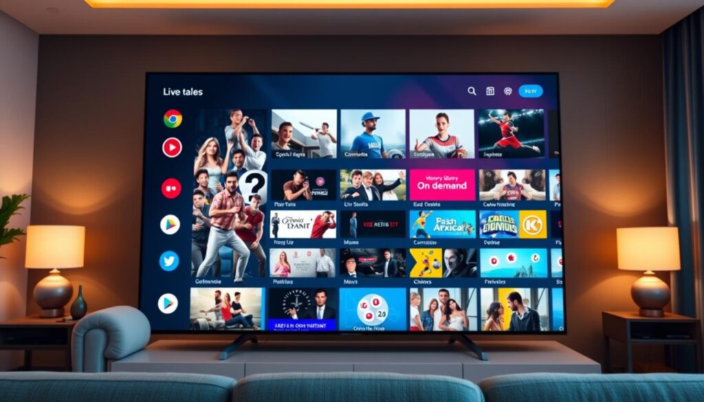 IPTV Smarters Pro interface showing live TV and on-demand content